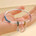 Buddha Stones Pink Crystal Peace Buckle Lucky Flower Love Bracelet Bangle Bracelet Bangle BS 10
