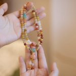 Buddha Stones Natural Golden Silk Jade Pumpkin Charm Wealth Luck Triple Wrap Bracelet Bracelet BS 2