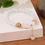 Buddha Stones Natural Red Agate White Agate Peach Blossom Self-acceptance Bracelet Bracelet BS 9