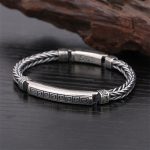 Buddha Stones Swastika Pattern Engraved Luck Bracelet Bracelet BS 22CM