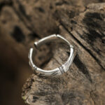 Buddha Stones Simple Bamboo Design Copper Luck Wealth Adjustable Ring Ring BS 2