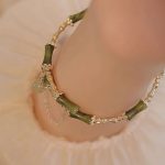 Buddha Stones Bamboo Jade Pattern Luck Bracelet Bangle Bracelet Bangle BS 3