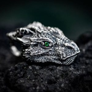 Buddha Stones Pure Tin Dragon Head Luck Protection Metal Necklace Pendant Necklaces & Pendants BS Dragon(Protection♥Success)