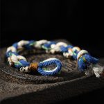 Buddha Stones Tibetan Zakiram Goddess of Wealth Bead Engraved Handmade Luck Bracelet Bracelet BS 7