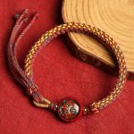 Buddha Stones Colorful Rope Cinnabar Thangka Blessing Braided Bracelet Bracelet BS 3