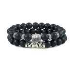Buddha Stones 2Pcs Natural Crystal Agate Buddha Protection Bracelet Bracelet BS Frosted Stone