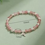 Buddha Stones Peridot White Jade Strawberry Quartz Green Aventurine Bamboo Fu Character Luck Bracelet 13