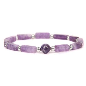 Buddha Stones Natural Crystal Amethyst Tiger Eye Spiritual Balance Bracelet Bracelet BS Amethyst