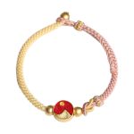 Buddha Stones Handmade Mountain and Sea Engraved Luck Two-Color String Couple Bracelet Bracelet BS 9