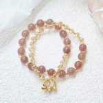 Buddha Stones Rose Quartz Elephant Healing Energy Charm Bracelet Bracelet BS 1