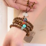 Buddha Stones Tibetan Rosewood Protection Calm Bracelet Mala Mala Bracelet BS 6