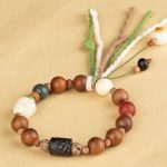 Buddha Stones Lightning Strike Wood Bodhi Seed Cat Paw Claw Auspiciousness Protection Tassel Bracelet Bracelet BS 6