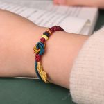 Buddha Stones Tibetan Handmade Mandala Knot Leaf Luck Rope Bracelet Bracelet BS 4