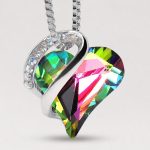 Buddha Stones Love Heart Birthstone Healing Energy Necklace Pendant Necklaces & Pendants BS 14a-Healing Stone for Protection-Rainbow Tourmaline Black
