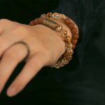 Buddha Stones Natural Citrine Crystal Rudraksha Bodhi Seed Brass Bead Prosperity Double Wrap Bracelet Bracelet BS 5
