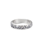 Buddha Stones 999 Sterling Silver Auspicious Clouds Engraved Blessing Adjustable Ring Ring BS Auspicious Clouds About 4g(Adjustable)