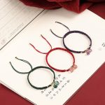 Buddha Stones Natural Strawberry Quartz Amethyst Green Phantom Bead Positive Bracelet Bracelet BS 1
