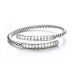 Buddha Stones Retro Heart Sutra Twisted Design Pattern Balance Bracelet Bangle Bracelet Bangle BS 5