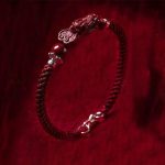 Buddha Stones Handcrafted PiXiu Cinnabar Wealth Luck Braided Bracelet Bracelet BS Dark Red Buckle Rope 17cm