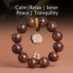 Buddha Stones Plum Blossom Wood Inner Peace Bracelet Bracelet BS 20mm(Wrist Circumference 19-21cm)