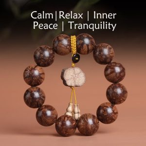 Buddha Stones Plum Blossom Wood Inner Peace Bracelet Bracelet BS 20mm(Wrist Circumference 19-21cm)