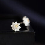 Buddha Stones 925 Sterling Silver Lotus Flower Balance Earrings Earrings BS 1