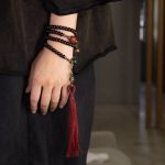Buddha Stones 108 Mala Beads Natural Tibet Purple Bodhi Seed Auspiciousness Bracelet Mala Bracelet BS 8