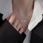 Buddha Stones Bamboo Leaf Design Copper Zircon Wealth Necklace Pendant Necklaces & Pendants BS 9