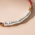 Buddha Stones 999 Sterling Silver Luck Bamboo Attract Fortune Colorful Red Rope Bracelet Bracelet BS 2
