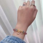 Buddha Stones Strawberry Quartz Moonstone Moon Star Love Bracelet Bracelet BS 8