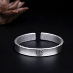 Buddha Stones 999 Sterling Silver Yin Yang Auspicious Clouds Balance Harmony Bracelet Bracelet Bangle BS 13