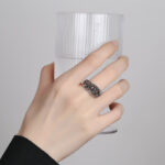 Buddha Stones Lotus Symbol Koi Fish Enlightenment Ring Ring BS 3