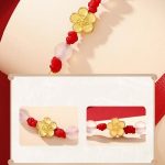 Buddha Stones Handmade 925 Sterling Silver Peach Blossom Cherry Sakura Chalcedony Bead Luck Red Rope Bracelet Bracelet BS 5