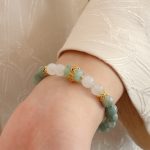 Buddha Stones Single Double Layer Jade Peace Buckle Luck Bracelet Bracelet BS 4