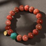 Buddha Stones Tibetan Natural Camel Bone Dzi Bead Bodhi Seed Charm Luck Bracelet Bracelet BS Camel Bone&Green Bead(Wrist Circumference 15-16cm)