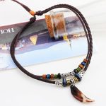 Buddha Stones Ethnic Wolf Tooth Pattern Beads Wealth Necklace Pendant Necklaces & Pendants BS 7