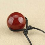 Buddha Stones Red Agate Bead Confidence Leather Rope Necklace Pendant Necklaces & Pendants BS 7