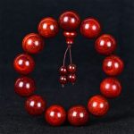 Buddha Stones Tibetan Small Leaf Red Sandalwood Balance Bracelet - image 0