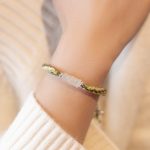Buddha Stones White Jade Bamboo Reincarnation Knot Wealth Luck Strength String Bracelet Bracelet BS 10