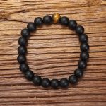 Buddha Stones 108 Mala Beads Frosted Stone Tiger Eye Balance Bracelet Necklace Pendant Bracelet Necklaces & Pendants BS Bracelet