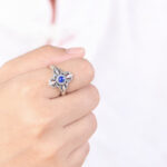 Buddha Stones Tibet 925 Sterling Silver Natural Lazurite Positive Adjustable Ring Ring BS 4
