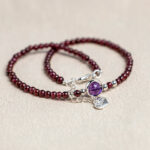 Buddhastoneshop Garnet Amethyst Purification Calm Anklet