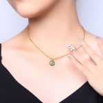 Buddha Stones Oval Turquoise Strength Titanium Steel Necklace Pendant Necklaces & Pendants BS 1