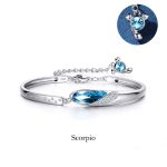 Buddha Stones 925 Silver Plated Copper 12 Constellations of the Zodiac Charm Bracelet Bracelet BS Scorpio