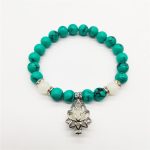 Buddha Stones Tibetan Turquoise Glowstone Luminous Bead Lotus Protection Bracelet Bracelet BS 13