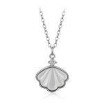 Buddha Stones 925 Sterling Silver Tridacna Stone Shell Blessing Necklace Pendant Bracelet Earrings Jewelry Set Bracelet Necklaces & Pendants BS Silver Necklace