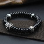 Buddha Stones Natural Tibetan Coconut Shell Om Mani Padme Hum Positive Bracelet Bracelet BS 5