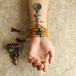 Buddha Stones Tibet 108 Mala Beads Bodhi Seed Bagua Vajra Wealth Bracelet Mala Bracelet BS 5