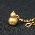 Buddha Stones Round Jade Peace Buckle Gourd Fu Character Auspicious Prosperity Chain Bracelet Bracelet BS 3