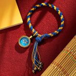 Buddha Stones Handmade Tibetan Five God Of Wealth Dragon Scale Rope Luck Braid Bracelet Bracelet BS Blue Gold Blue God of Wealth(Wrist Circumference 14-18cm)